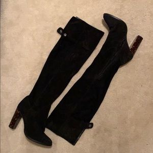 ASOS black suede over the knee boot sz 10